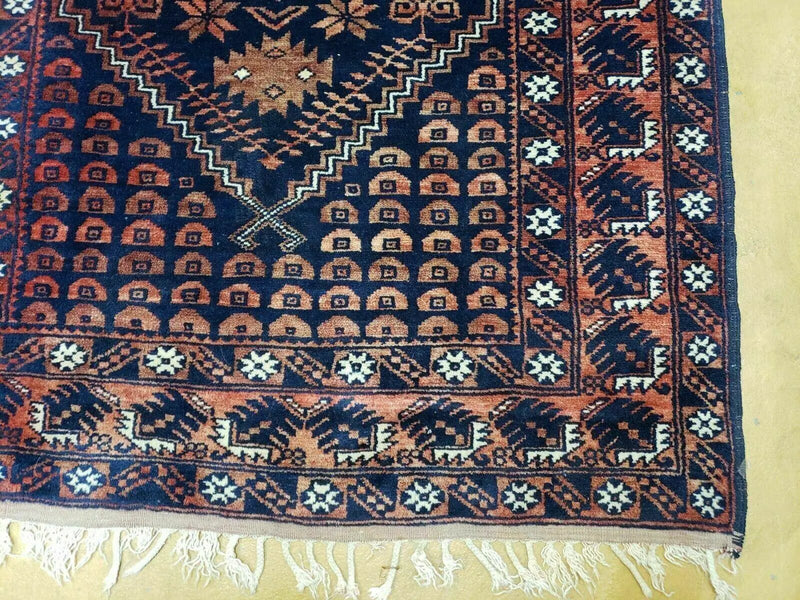 3' 4" X 5' 6" Vintage Handmade Pakistan Balouchi Balouch Tribal Wool Rug Nice by Jewel Rugs