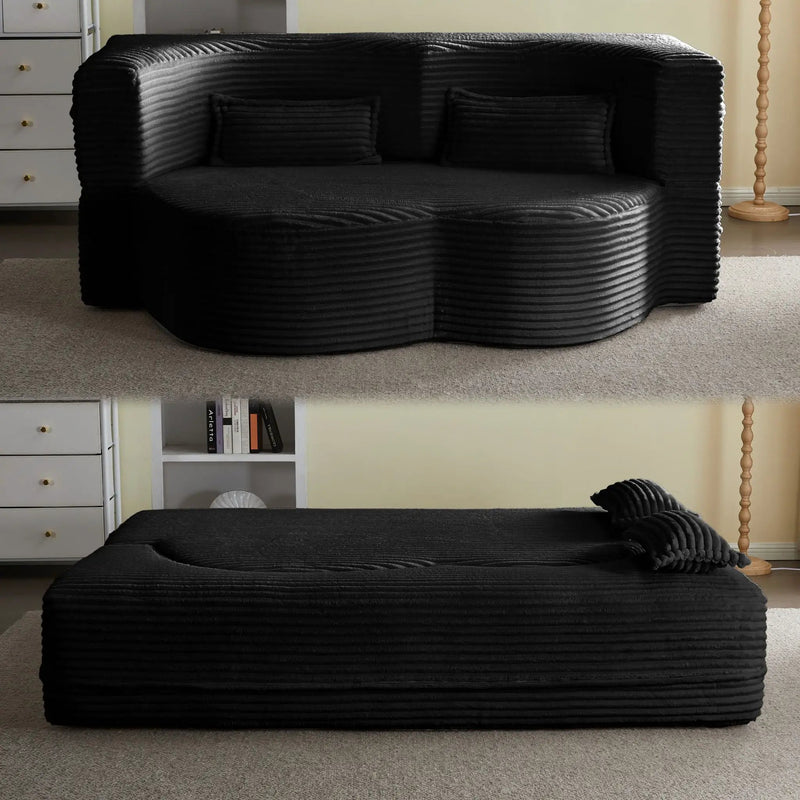 Floor Convertible Sleeper Sofa Bed With 2 Pillows by HouseOfZazla