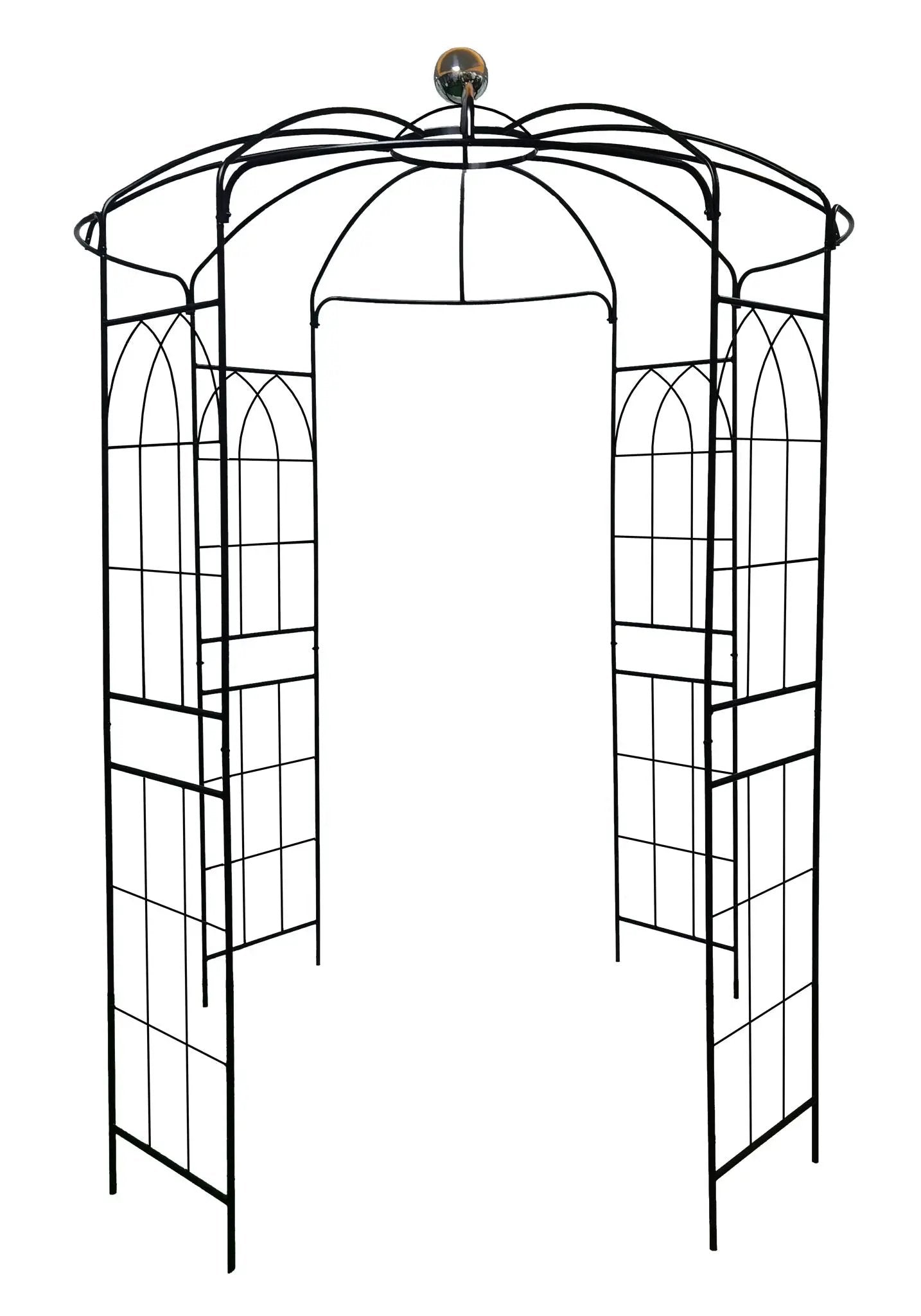 Metal Garden Arch Iron Garden Arbors Gazebo Dia High Birdcage Shape Pergola Pavilion For Wedding Ceremony by HouseOfZazla