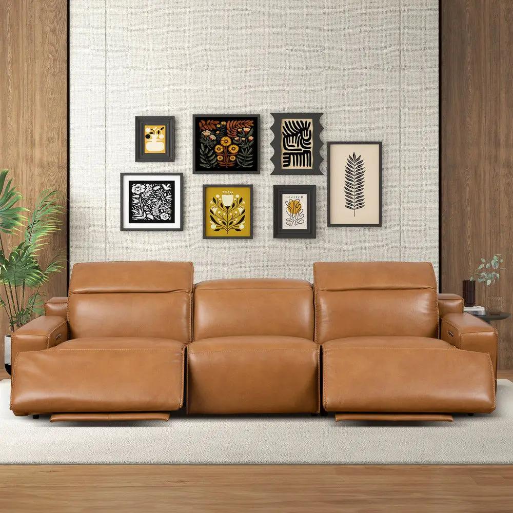 Urbana - Triple Power Recliner Sofa - Tan by Unique Piece Furniture