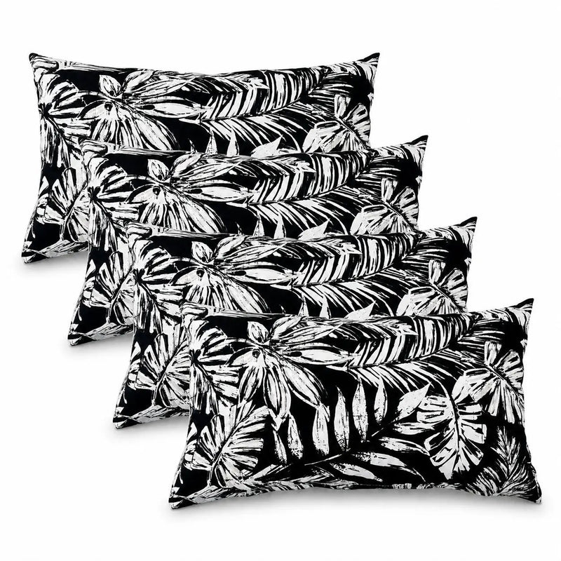 4 Pack Outdoor Lumbar Pillows with Inserts by HouseOfZazla