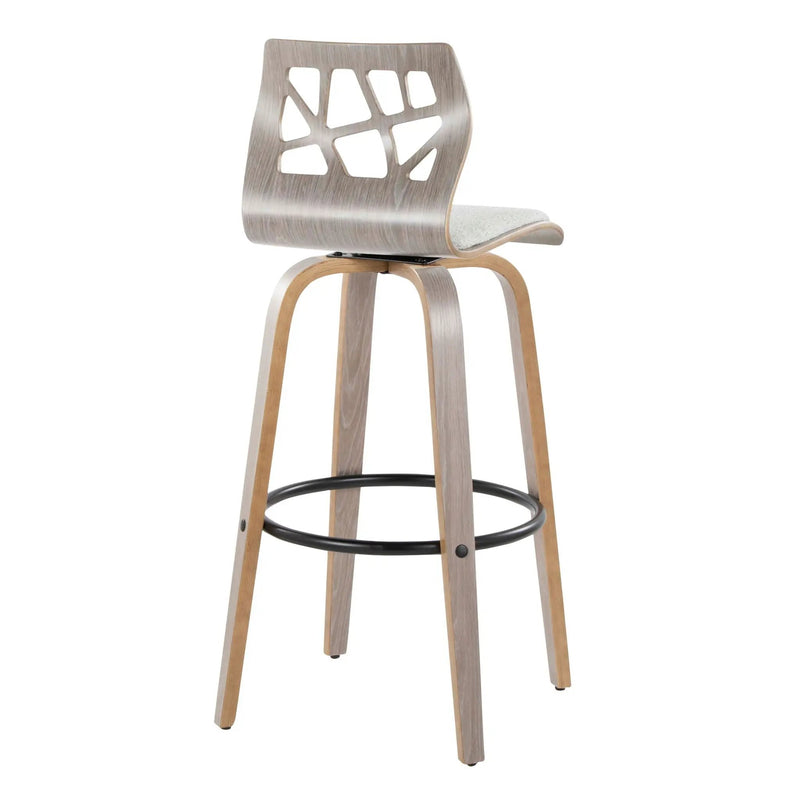 Folia - Contemporary Fixed Height Stool With Swivel With Round Footrest (Set of 2) by Unique Piece Furniture