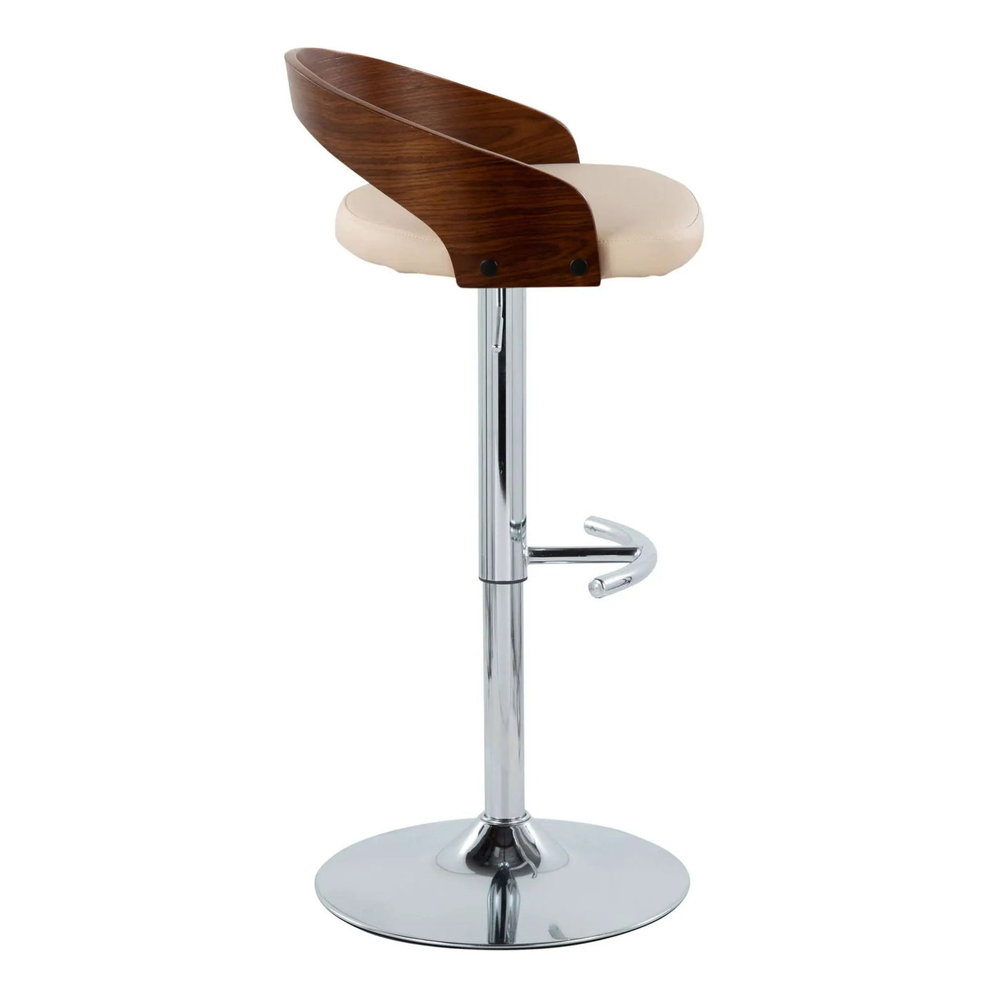 Grotto - Contemporary Adjustable Barstool & Swivel With Rounded T Footrest (Set of 2) by HouseOfZazla