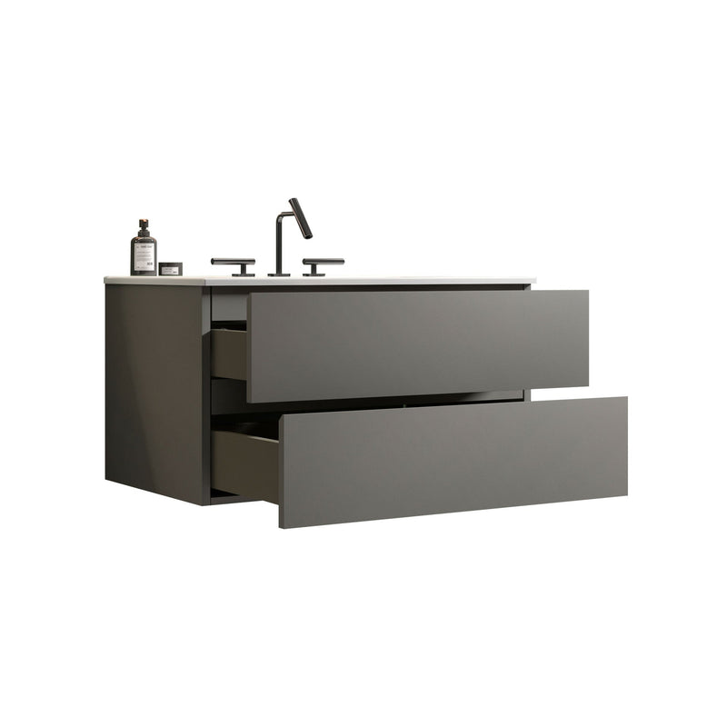 TIA 36" Wall Mount Space Gray Bathroom Vanity by HouseOfZazla