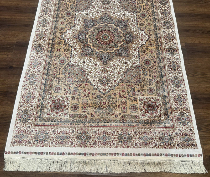 Turkish Memluk Silk Rug 4x6, Hereke Carpet, Bamboo Silk, New by Jewel Rugs