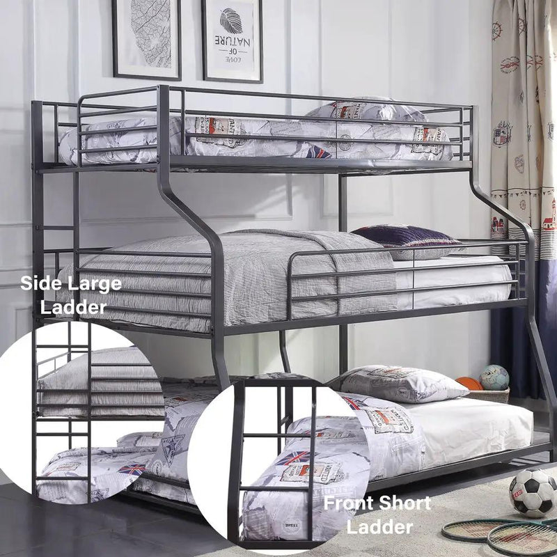 Caius II - Twin Over Full/Queen Bunk Bed - Gunmetal by Unique Piece Furniture