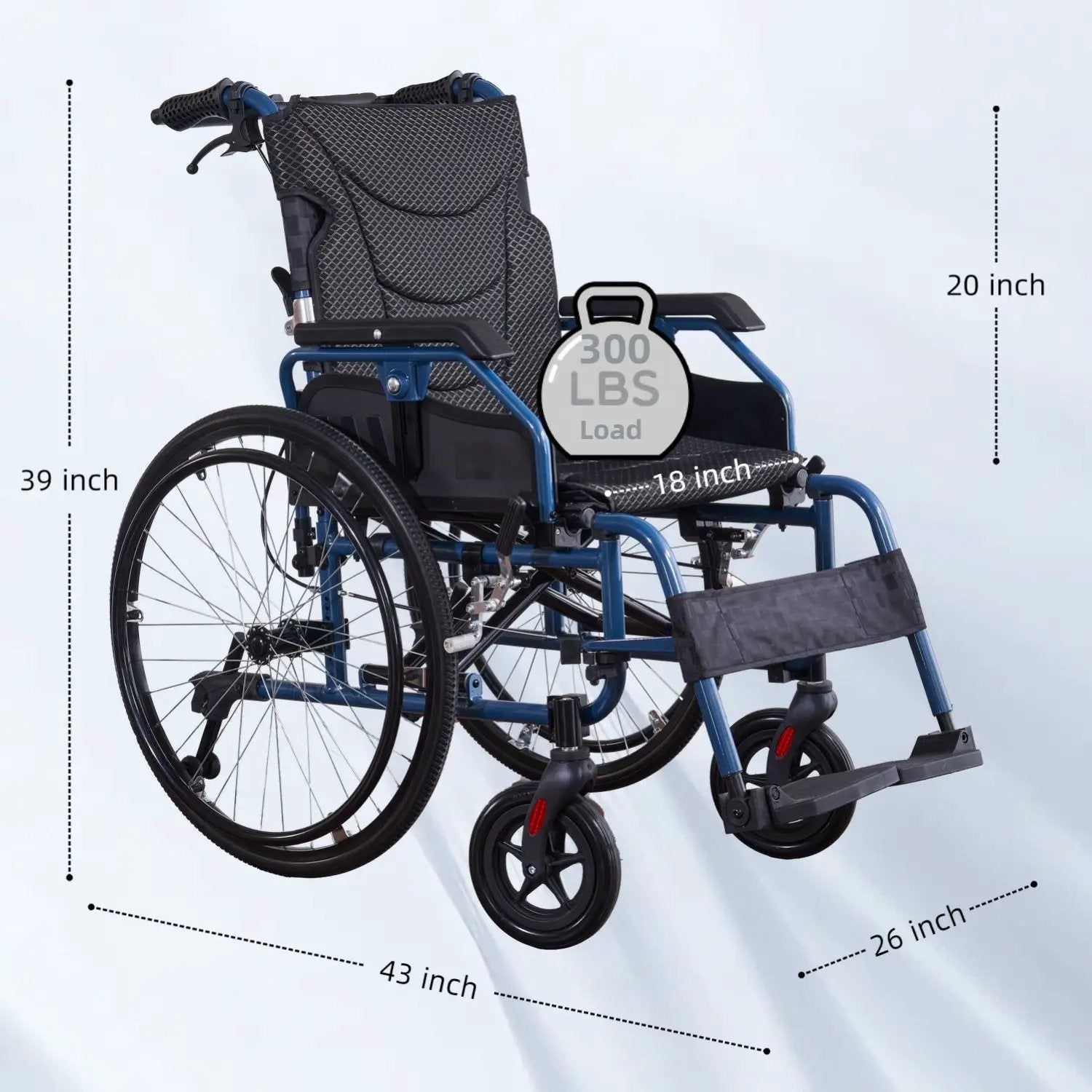 Premium Foldable Transport Wheelchair for Adults by HouseOfZazla