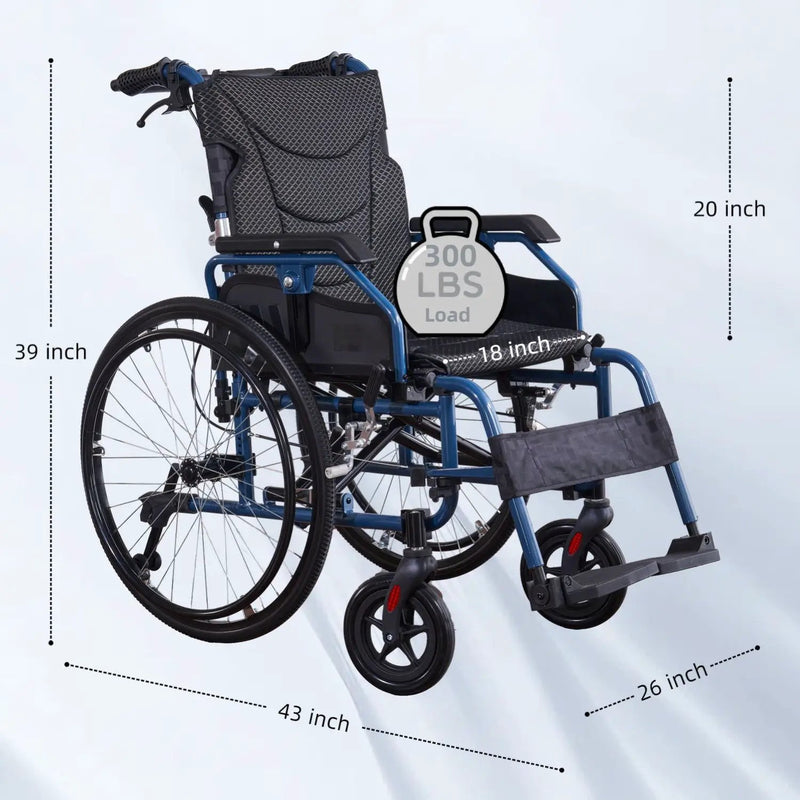Premium Foldable Transport Wheelchair for Adults by HouseOfZazla