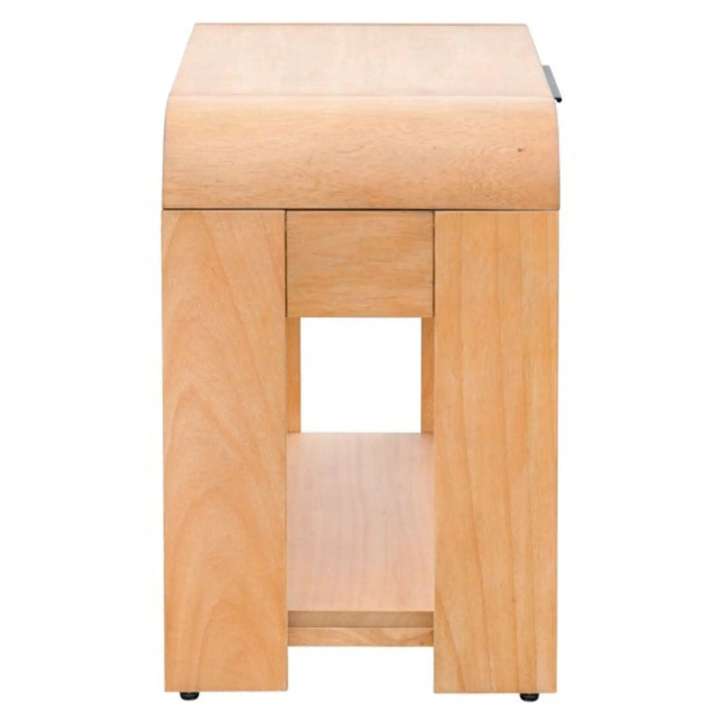 1 Drawer Waterfall Nightstand With Mid Century Design - Natural by Unique Piece Furniture