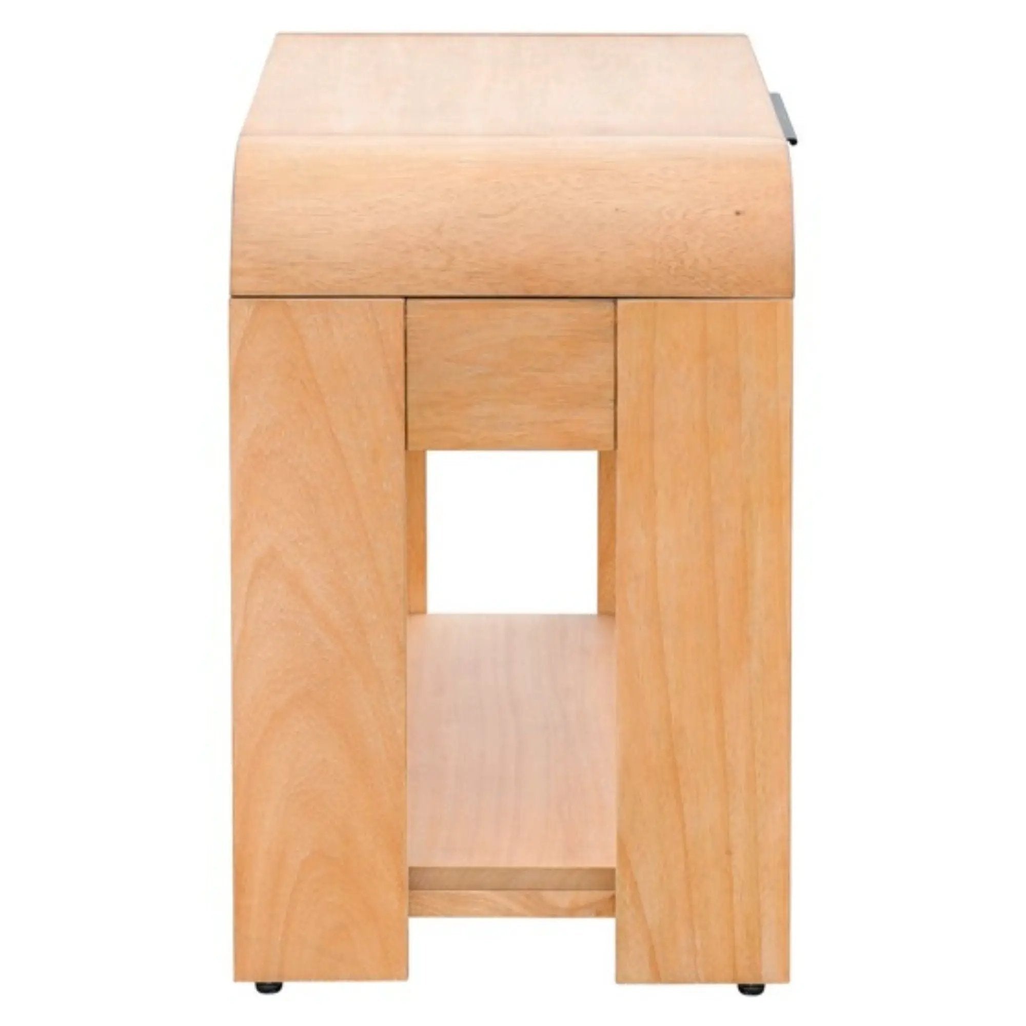 1 Drawer Waterfall Nightstand With Mid Century Design - Natural by HouseOfZazla