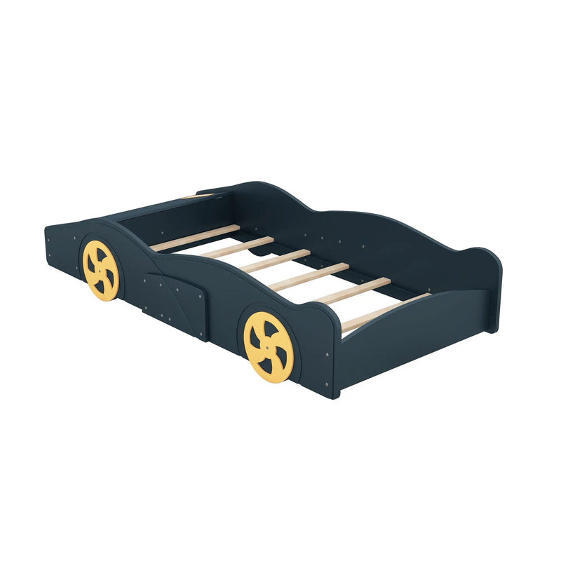 Race Car Shaped Platform Bed With Wheels And Storage by HouseOfZazla