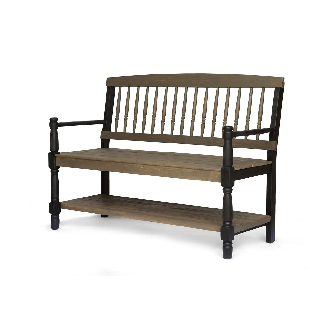 Slatted Bench With Built In Shelf by HouseOfZazla