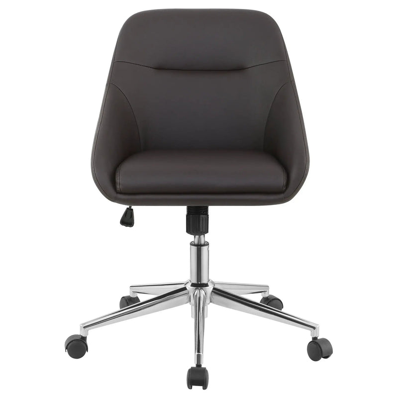 Jackman Upholstered Adjustable Home Office Desk Chair Brown by Unique Piece Furniture
