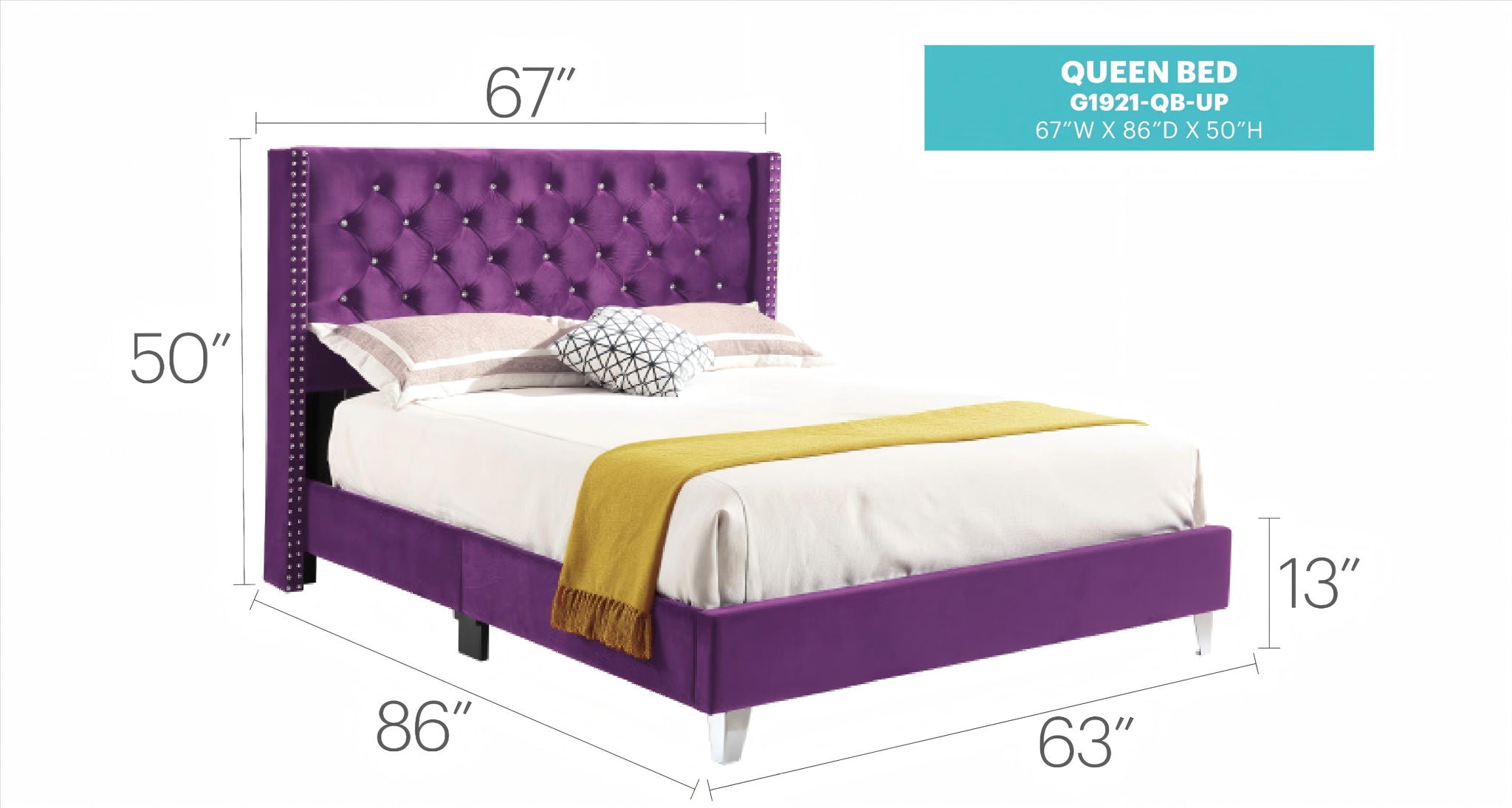 Upholstered Nailhead Trim Chic Bed by HouseOfZazla