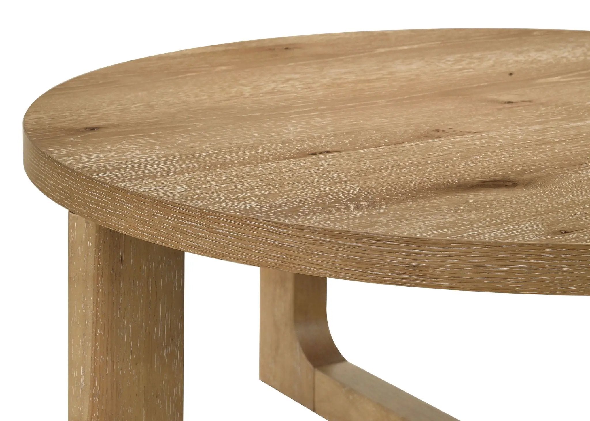 Kessler Round Sculptural Wood Coffee Table Light Oak by Unique Piece Furniture