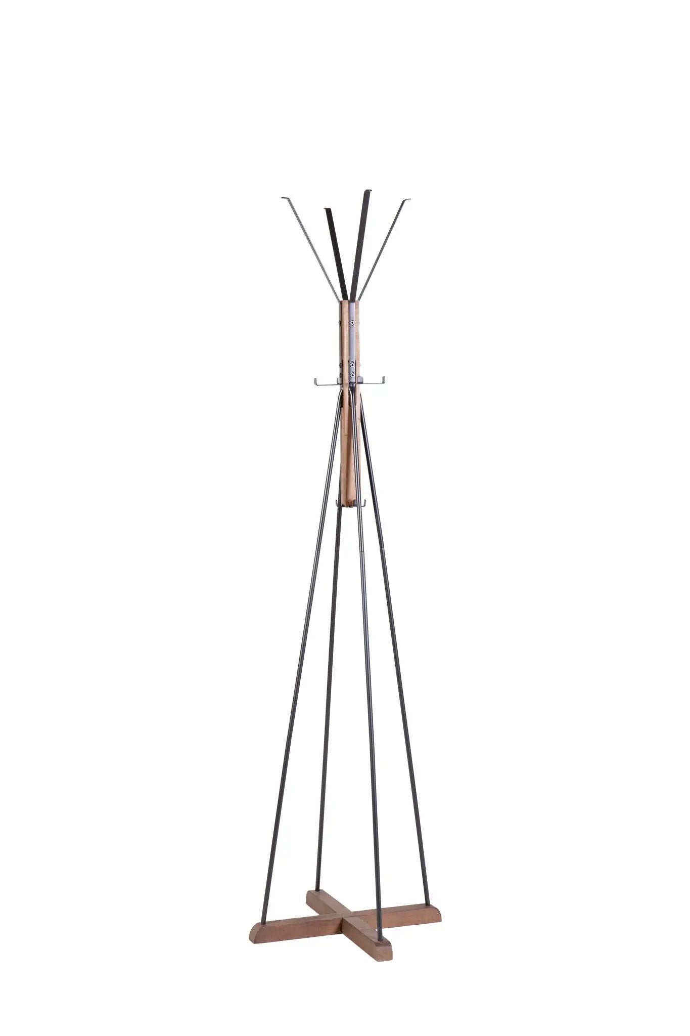 Reclaimed Wood And Metal Freestanding Coat Rack With Hooks Use In Bedroom, Living Room - Natural by Unique Piece Furniture