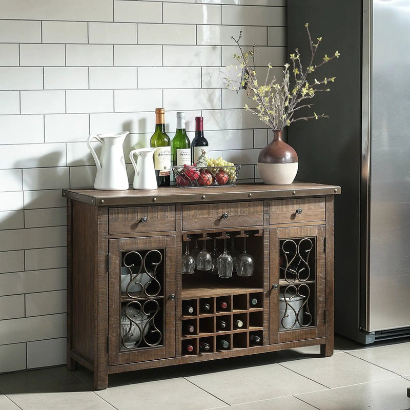 Raphaela - Server With Cup Holder & Wine Rack - Cherry by Unique Piece Furniture