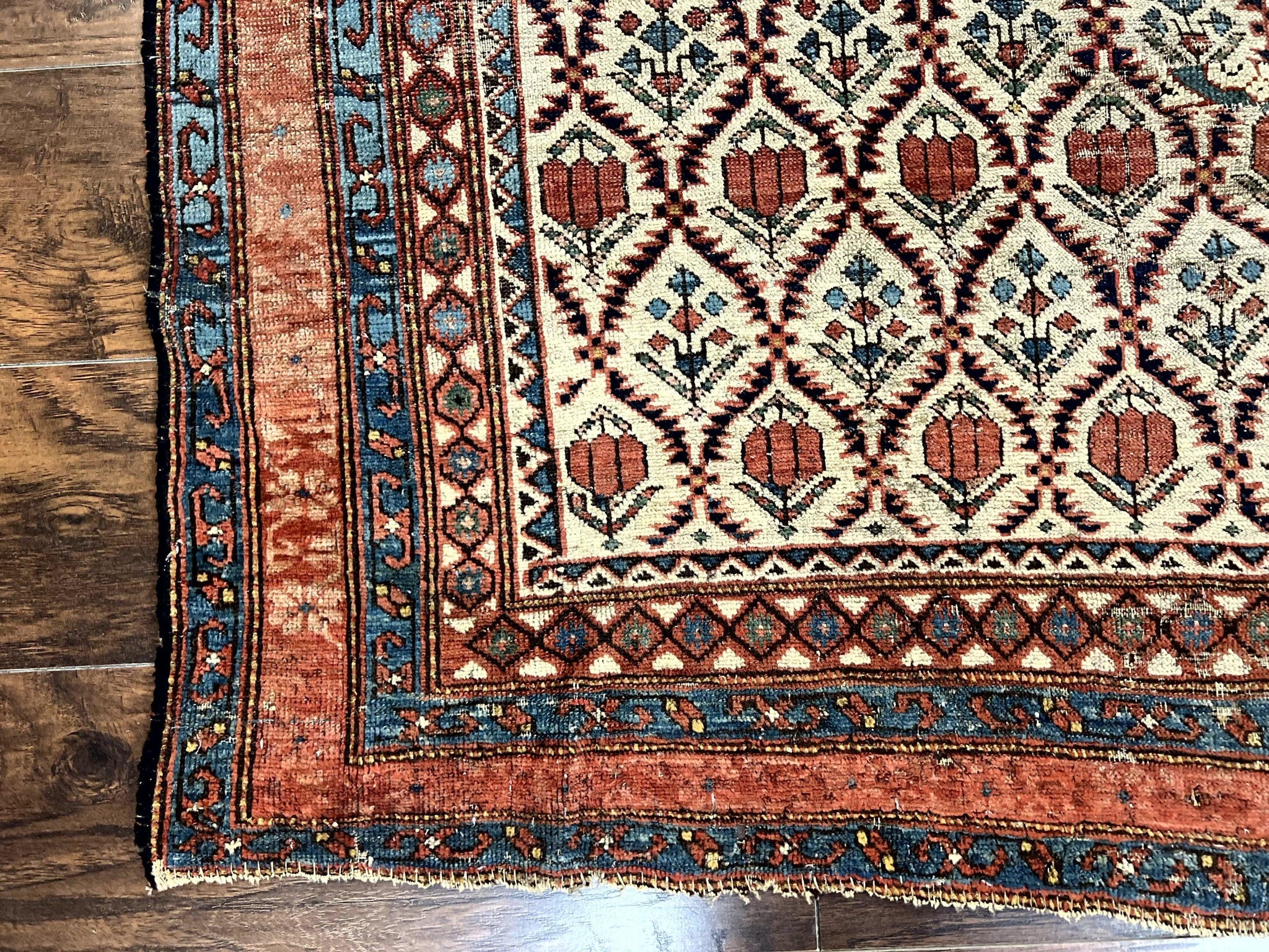 Antique Caucasian Rug 4x6, Hand Knotted Wool Carpet, Shirvan Rug by Jewel Rugs