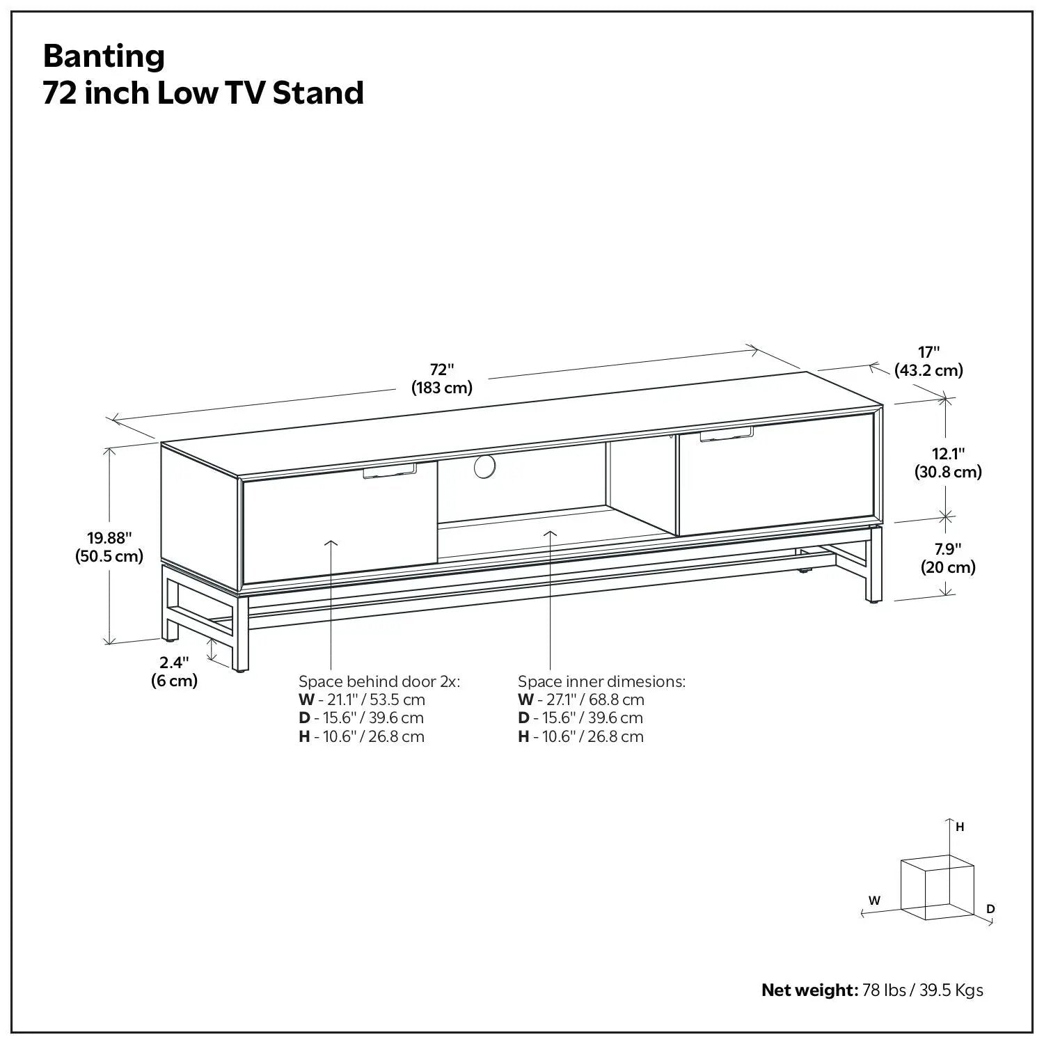 Banting - Low TV Stand - Walnut Brown by HouseOfZazla