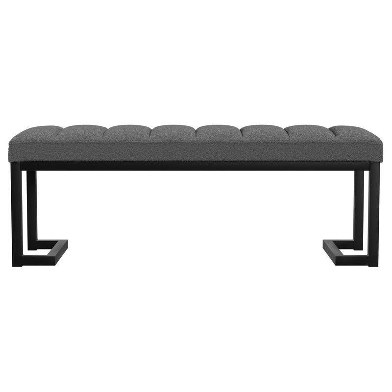 Mesa Boucle Upholstered Tufted Accent Bench Charcoal by Unique Piece Furniture