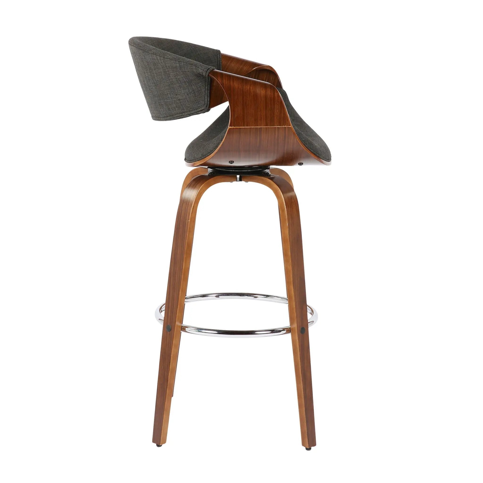 Curvini Mid - Century Modern Fixed Height Barstool With Swivel (Set of 2) by Unique Piece Furniture
