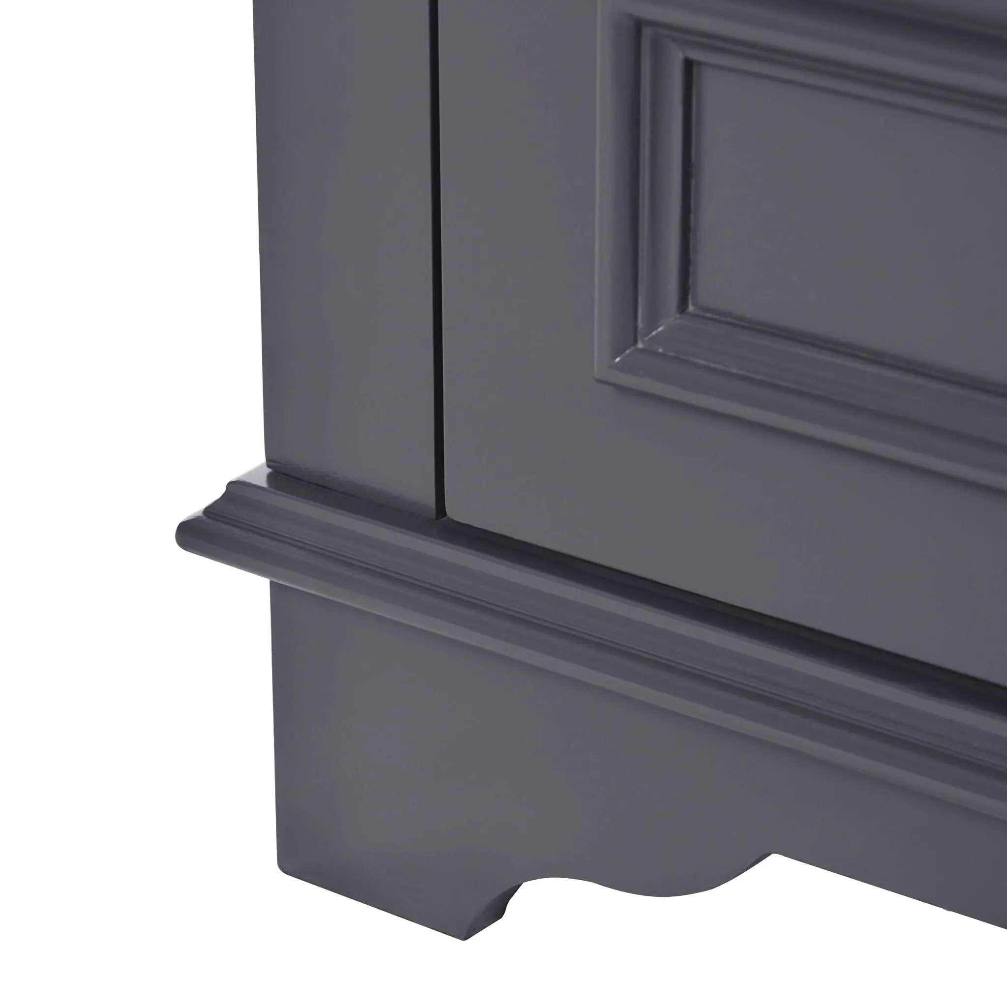 Bathroom Vanity With Ceramic Sink Combo, Modern Freestanding Storage Cabinet With Silver Handles