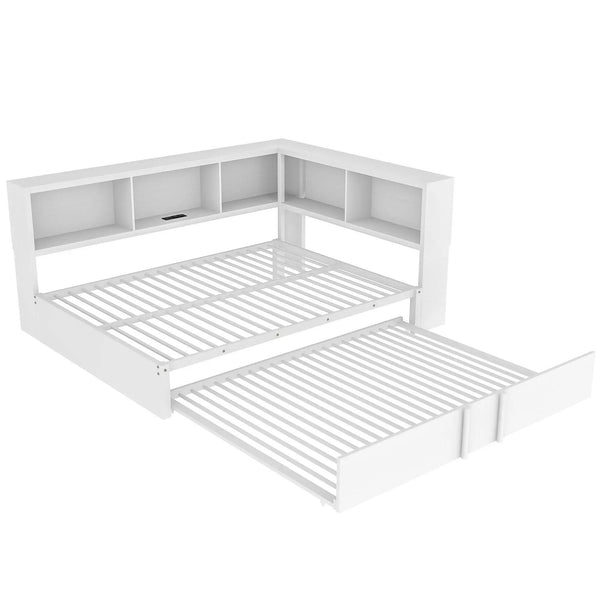 Daybed With Trundle, Storage Cabinets And USB Ports