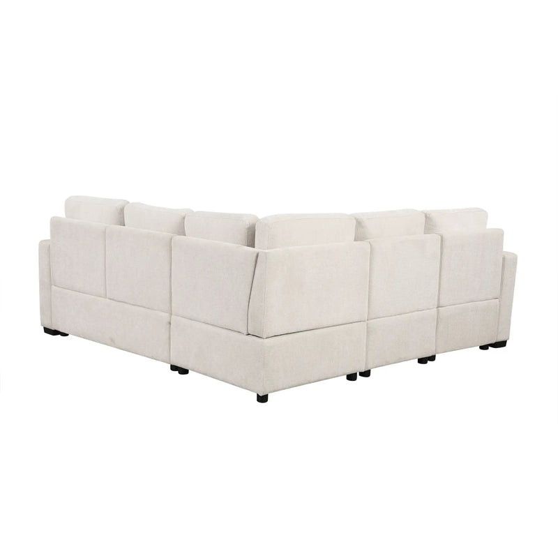 Sectional Sofa Convertible Pull-Out Sofa Bed With A Movable Storage Ottoman For Living Room by HouseOfZazla
