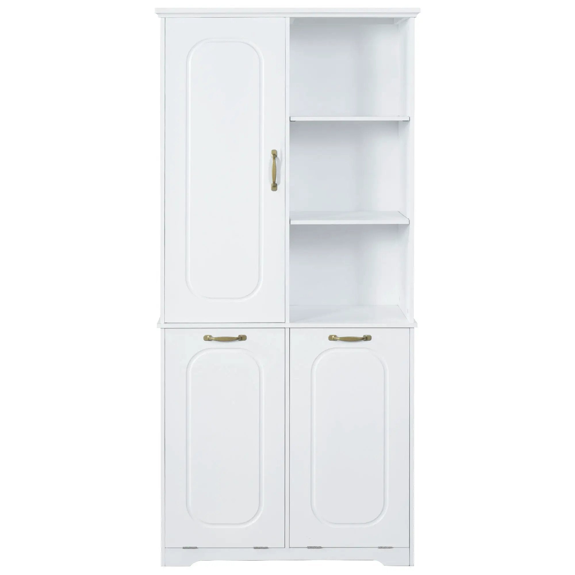 Freestanding Tall Storage Cabinet With 2 Tilt-Out Hampers by HouseOfZazla