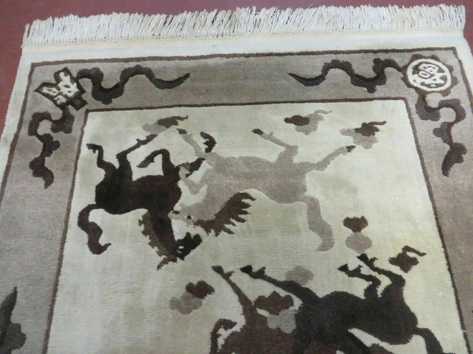 4' X 6' Modern Tibetan Nepal Art Deco Chinese Hand Knotted Wool Rug Horses Nice by Jewel Rugs