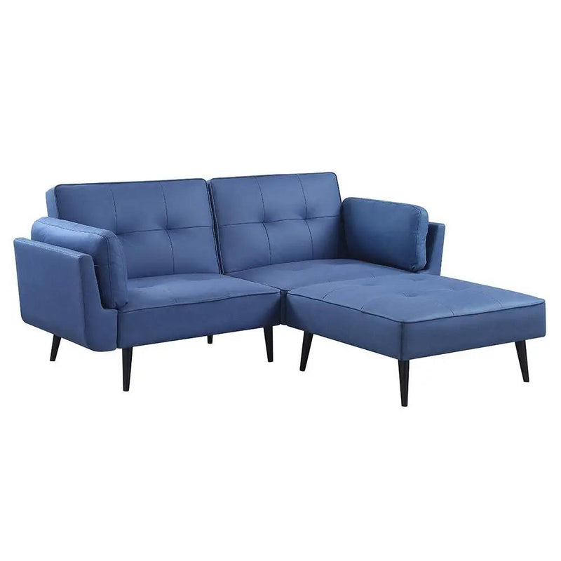 Nafisa - Adjustable Sofa & Ottoman - Blue Fabric by Unique Piece Furniture