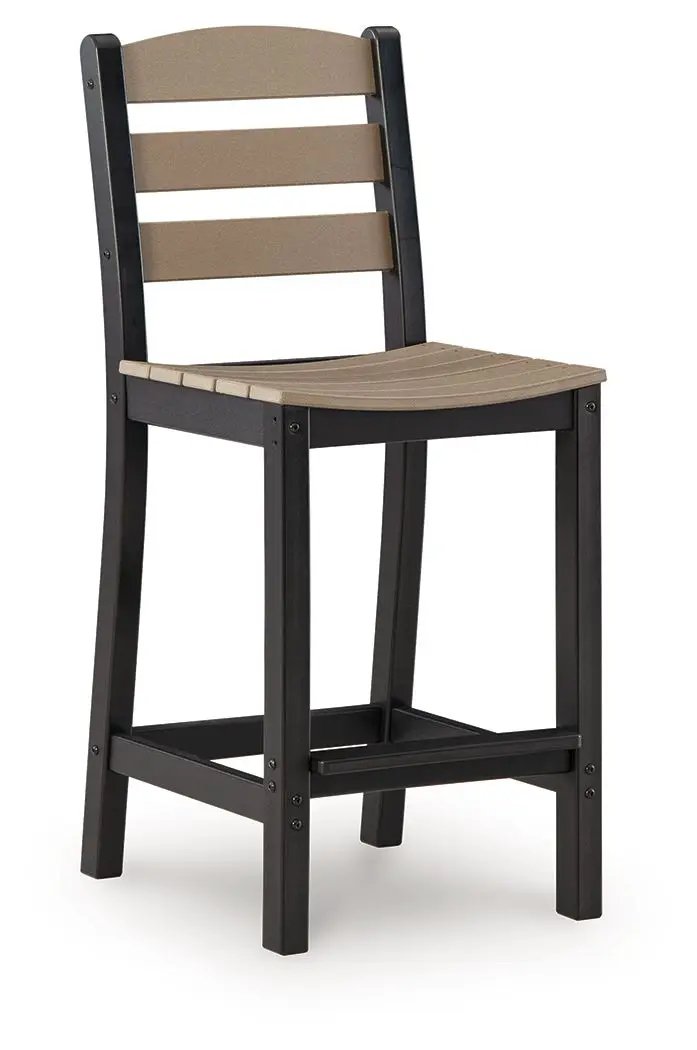 Shoreline Beach - Outdoor Counter Table And 2 Barstools (Set of 3) - Black / Beige by Unique Piece Furniture