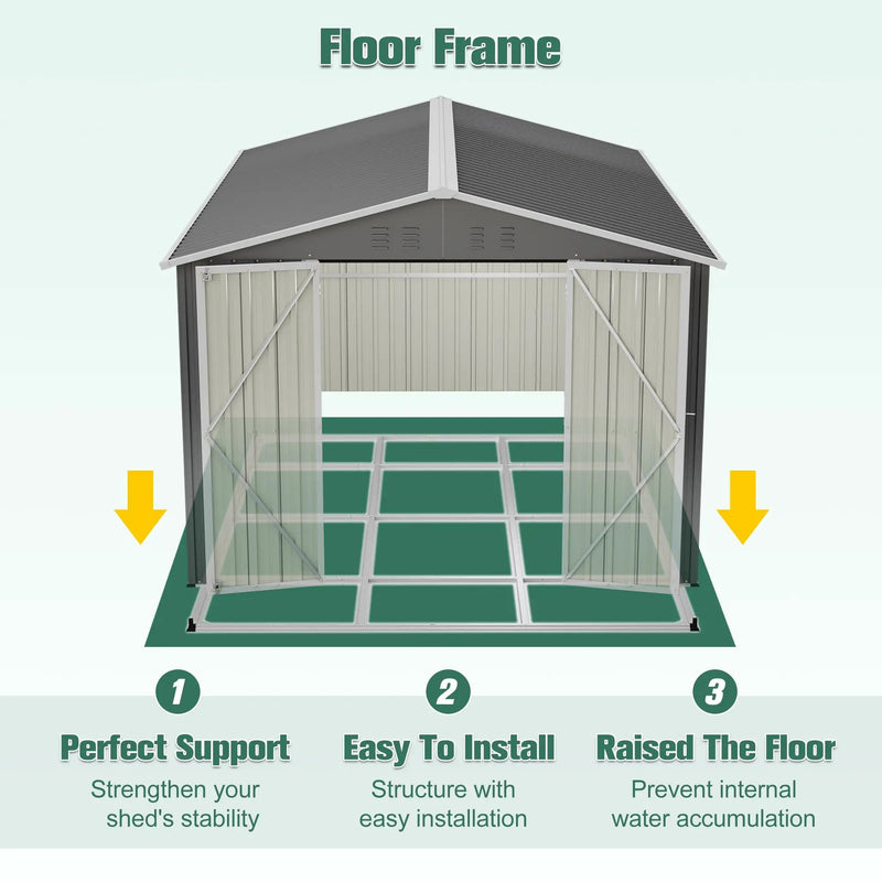 Lockable Secure Metal Shed 8x12 FT by HouseOfZazla