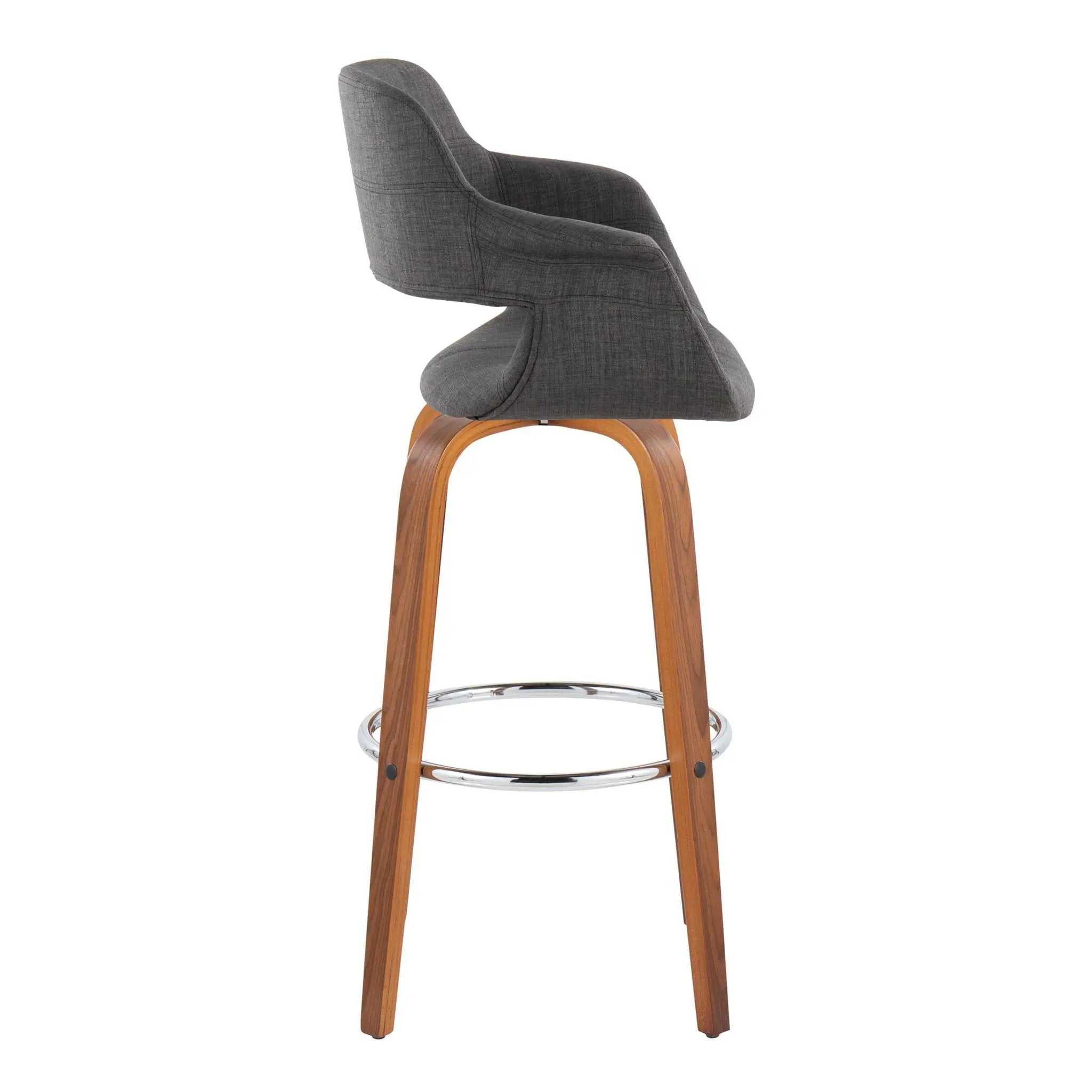 Vintage Flair - Mid Century Modern Fixed Height Barstool With Swivel & Round Footrest (Set of 2) by Unique Piece Furniture