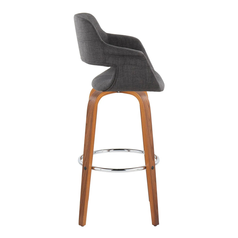 Vintage Flair - Mid Century Modern Fixed Height Barstool With Swivel & Round Footrest (Set of 2) by Unique Piece Furniture