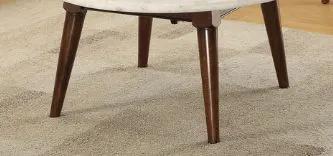 Gasha Coffee Table - White Marble / Walnut by HouseOfZazla