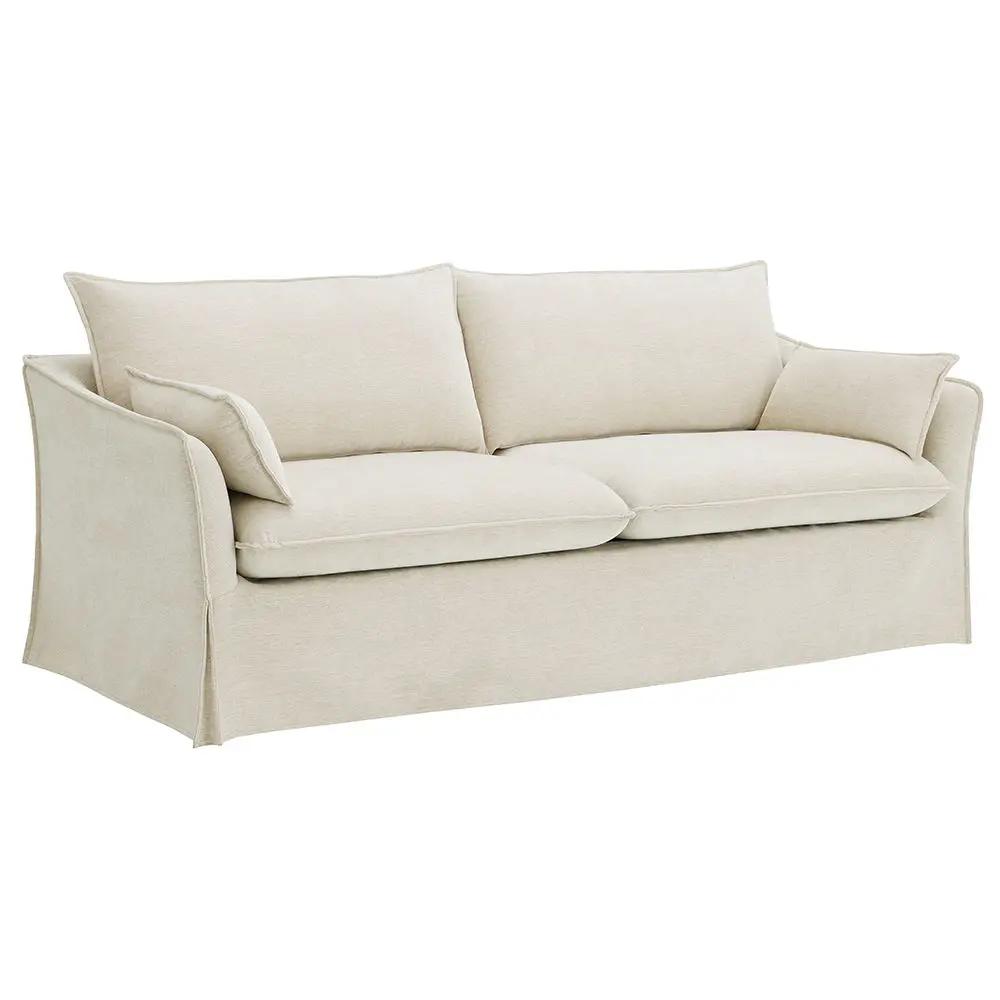 Shane - Sofa With 2 Pillows - Beige Linen by Unique Piece Furniture