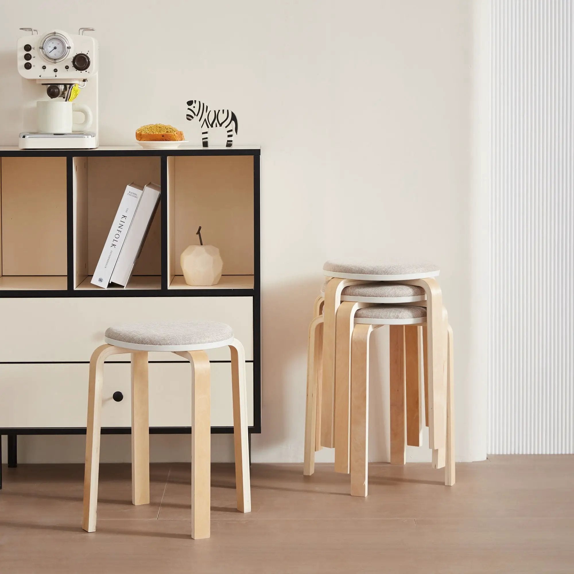 Stackable Round Backless Stools (Set of 4) by Unique Piece Furniture