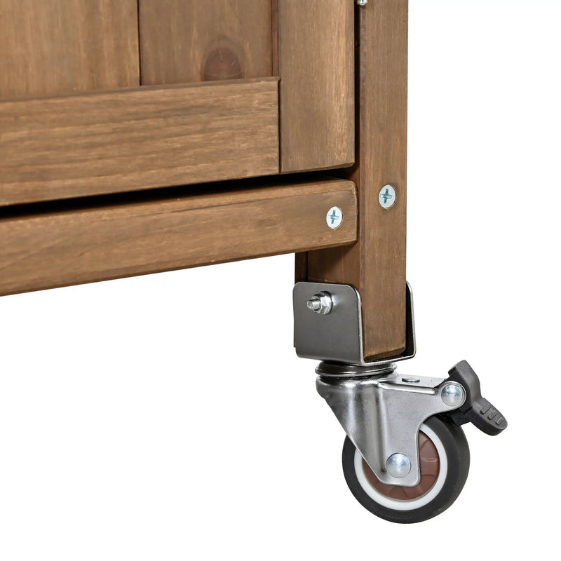 54.33' Farmhouse Rolling Outdoor Kitchen Cart by HouseOfZazla