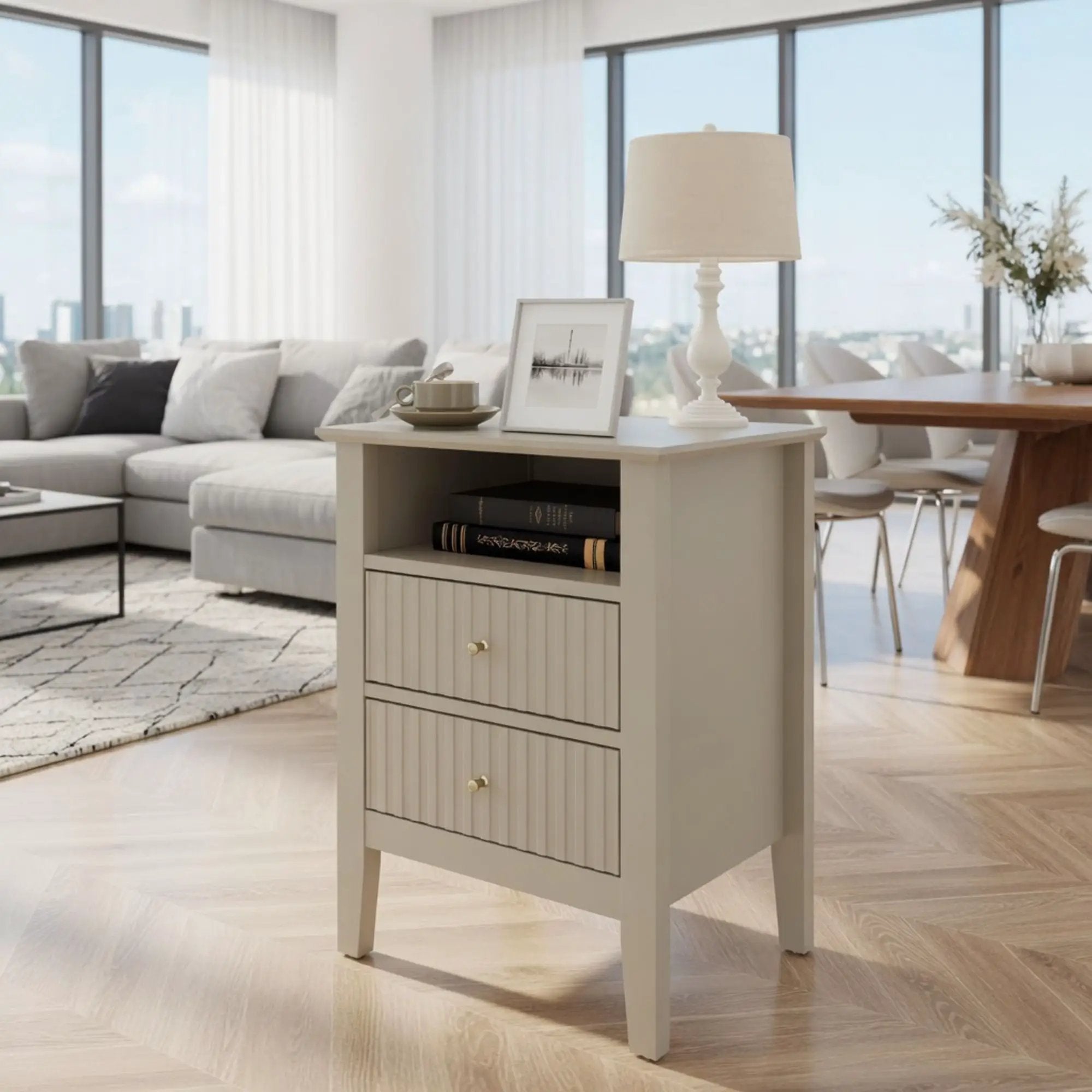 Fluted Nightstand With 2 Drawers by HouseOfZazla
