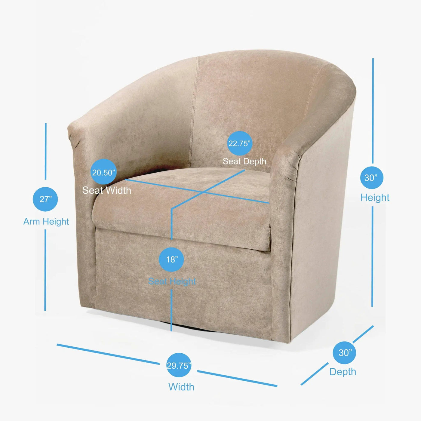 Eden - Swivel Chair With Upholstery And Hardwood Frame by HouseOfZazla