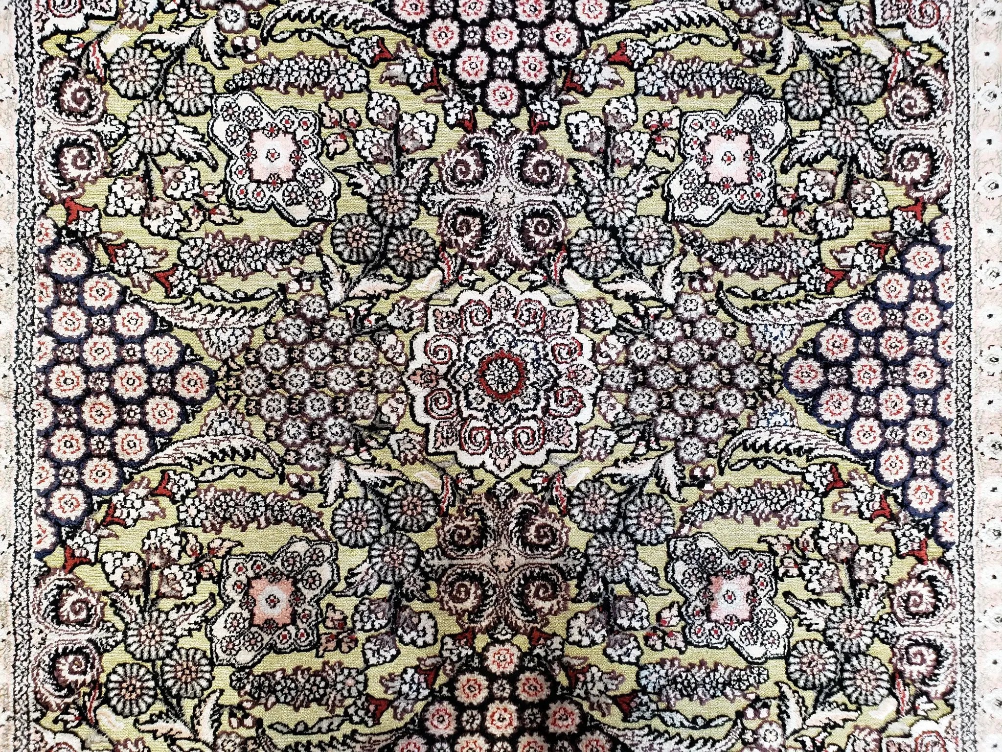 5x8 Indian Kashmiri Silk Rug with Gold Threads by Jewel Rugs