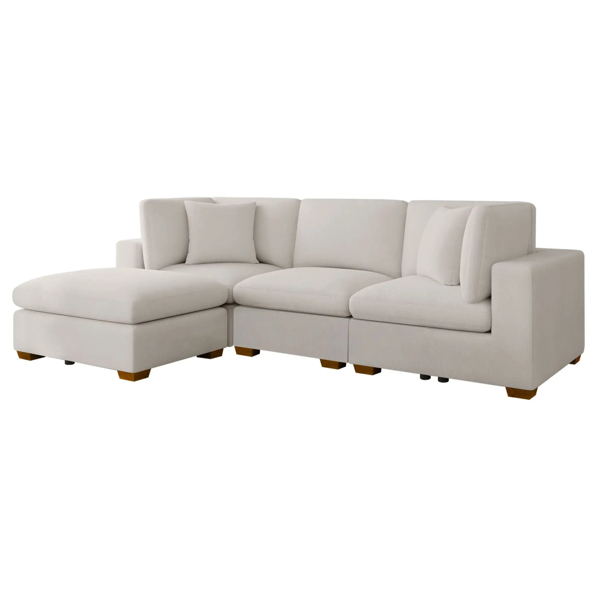 Lakeview 5-piece Upholstered Modular Sectional Sofa Ivory by Unique Piece Furniture