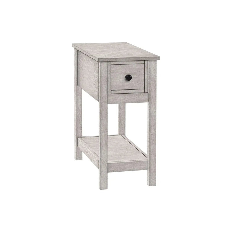 Accent End Table, 2 Tier, Narrow, Lamp, Storage Drawer, Charming Design by Unique Piece Furniture