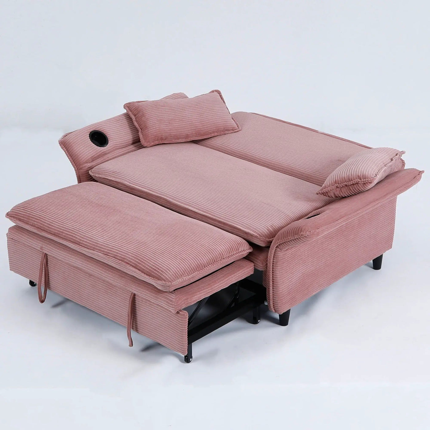 Modern Fabric Multi-Functional Sofa Bed With Adjustable Armrests And Backrests by HouseOfZazla
