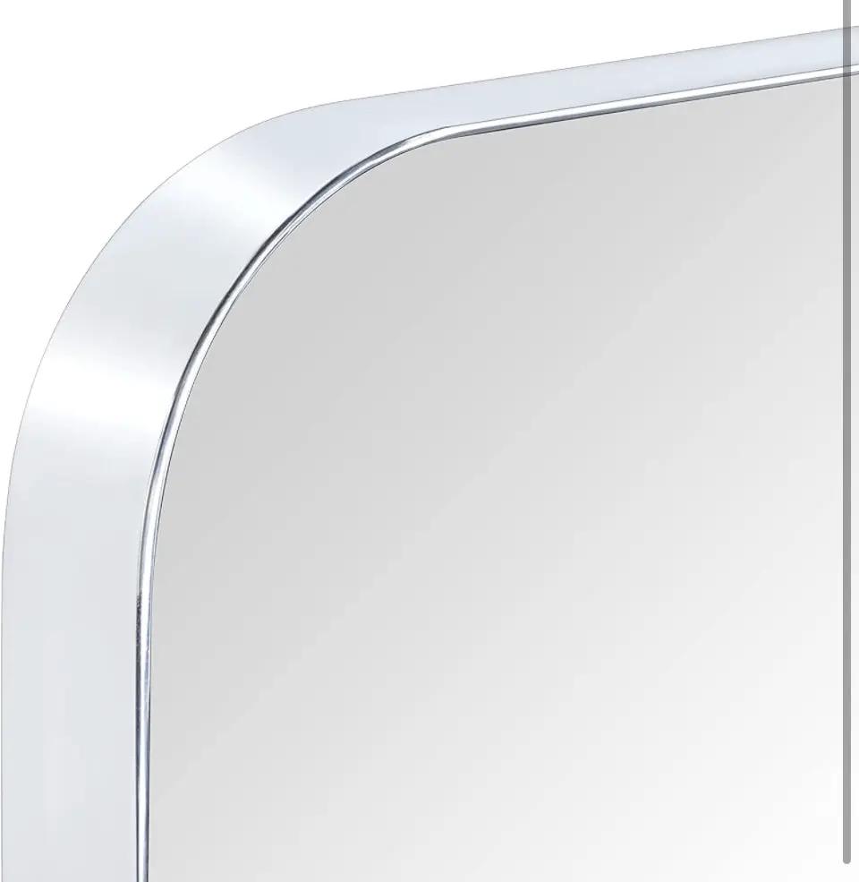 GRACTO 20x30 inch Chrome Stainless Steel Metal Framed Bathroom Mirror Wall Mounted Rounded Rectangular Bathroom Vanity Mirror by Selzalot