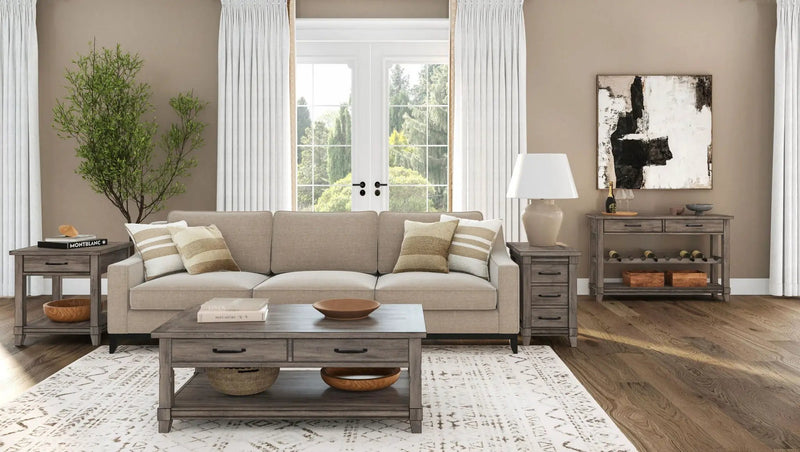 Console Table With Wine Bottle Storage Storage Drawers - Gray by Unique Piece Furniture