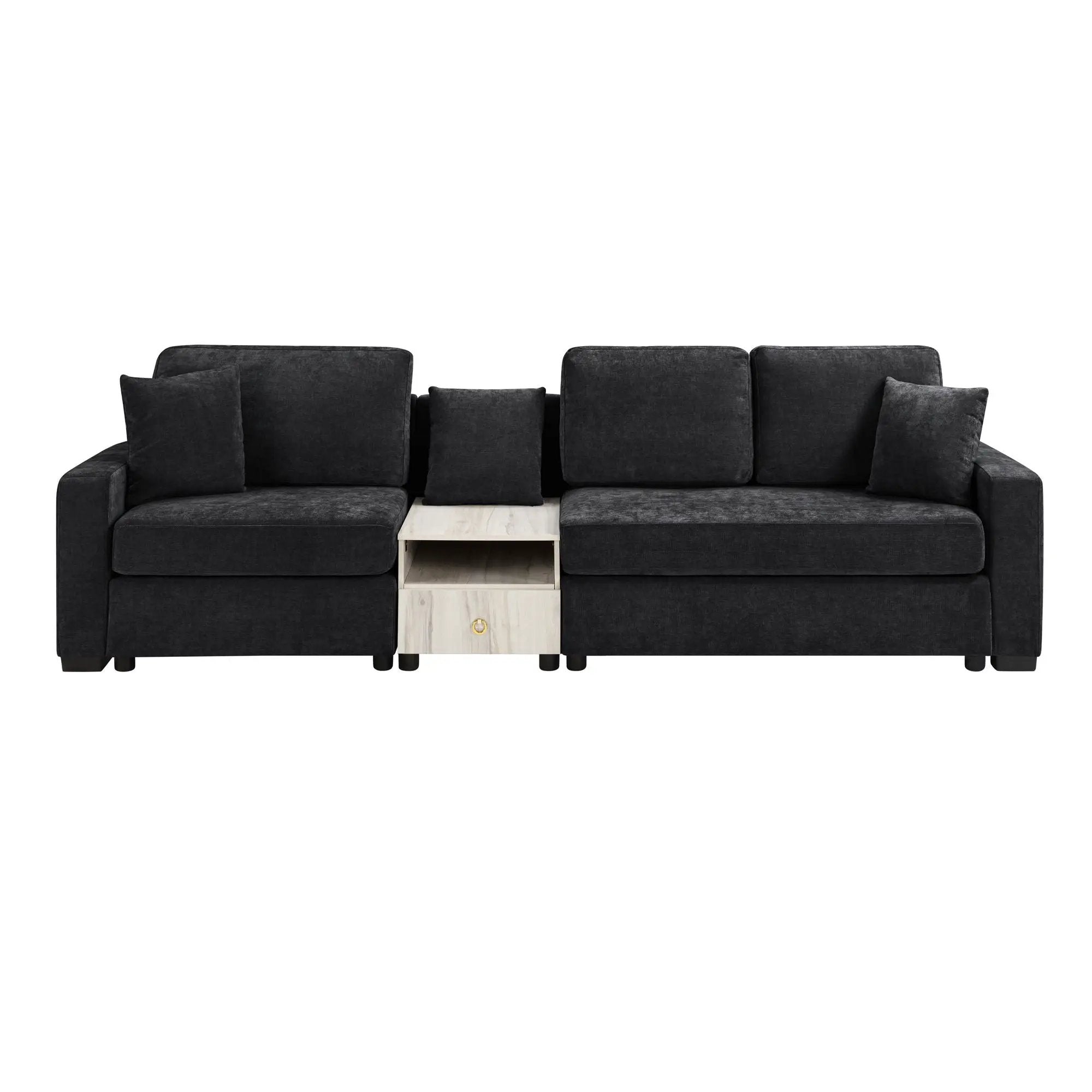 Modular Sofa Couch With Storage Armrest And Center Console by HouseOfZazla