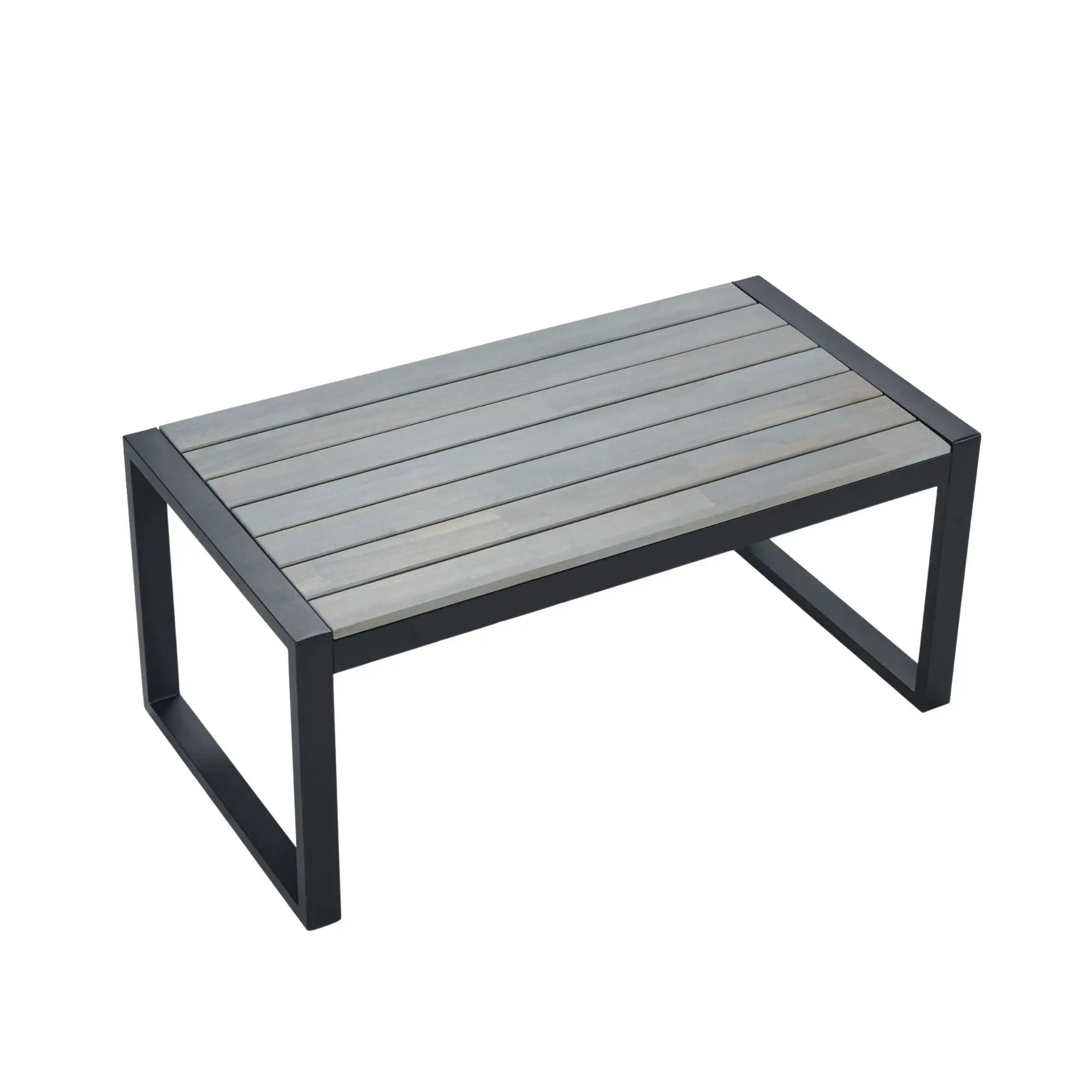 4 Piece Patio Furniture Set With Acacia Wood Table Top And Cushions by HouseOfZazla