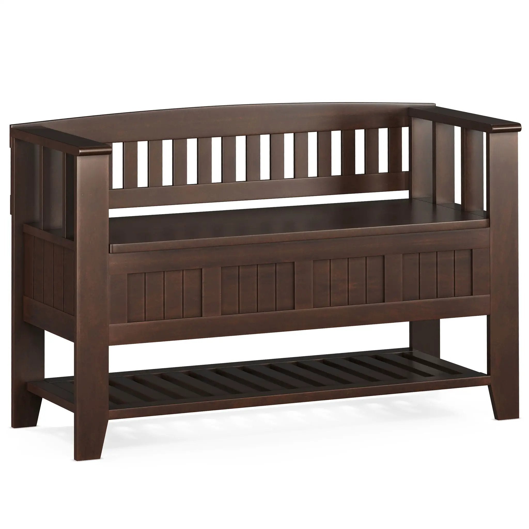 Acadian - Entryway Storage Bench With Shelf - Brown by Unique Piece Furniture